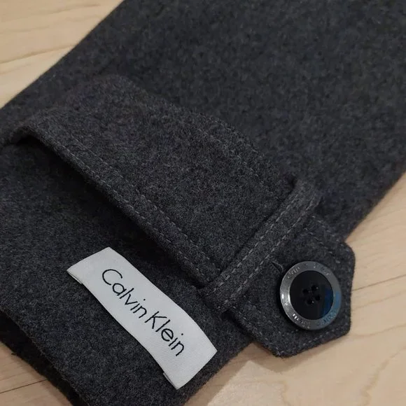 Calvin Klein grey wool coat, size L, NWOT - Picture 3 of 8